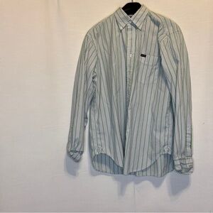 Faconnable Green and White Casual Button Down Shirt